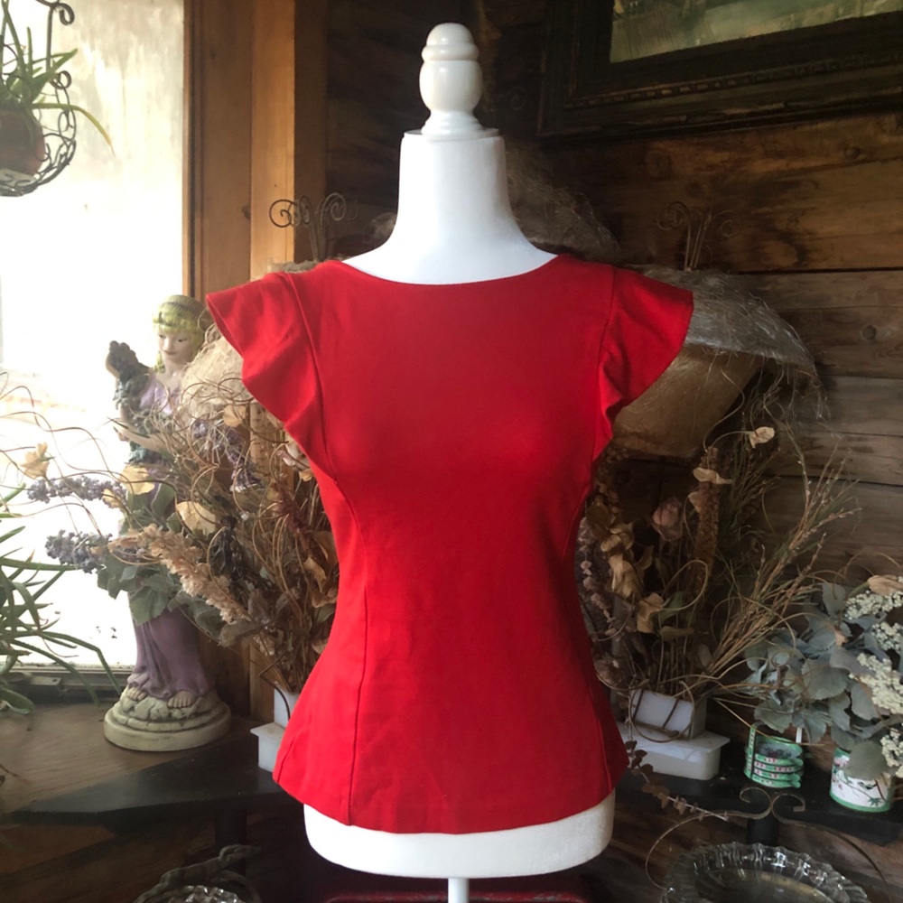 🍂 Express Crimson Red Fitted Blouse